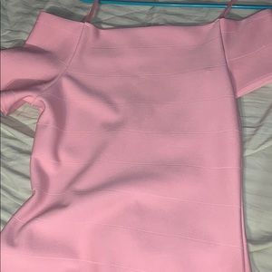 Pink Off-Shoulder Bodycon Dress!